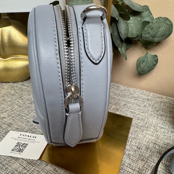 Coach Heart Leather Crossbody Bag ,Grey Blue Women's Bag - Picture 4 of 5